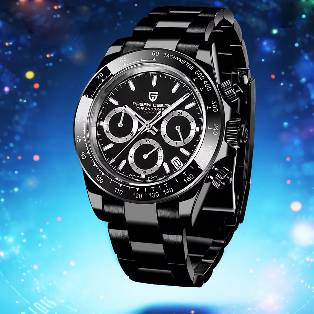 PAGANI DESIGN Original 40 มม.Rainbow Bezel กีฬานาฬิกาผู้ชายควอตซ์ 100M กันน้ํา Luminous Mens นาฬิกา 