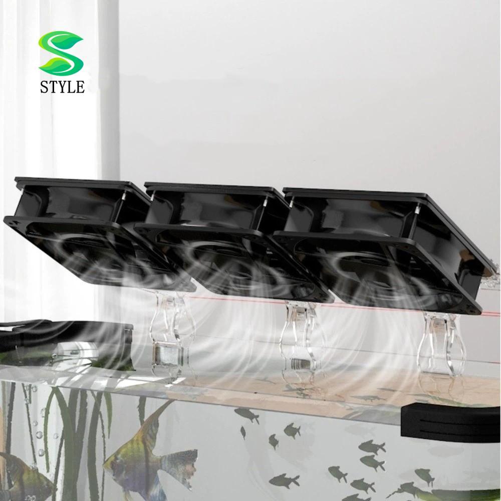 สไตล์พัดลมระบายความร้อนตู้ปลา,ปรับมุม Fast Cooling พัดลมถังปลา, Chiller Control USB เงียบความเร็วตัว