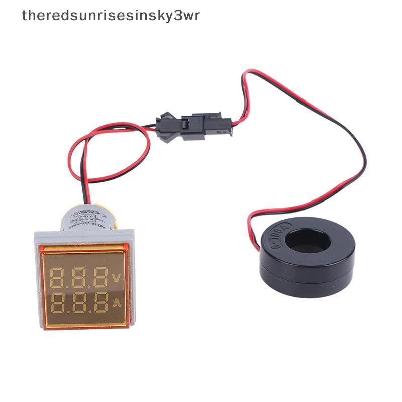 (the) Mini Dual Display Voltmeter Ammeter AD16-22VAMS 220V Square LED Digital Ammeter Voltage Current Meter Voltammeter (TH)