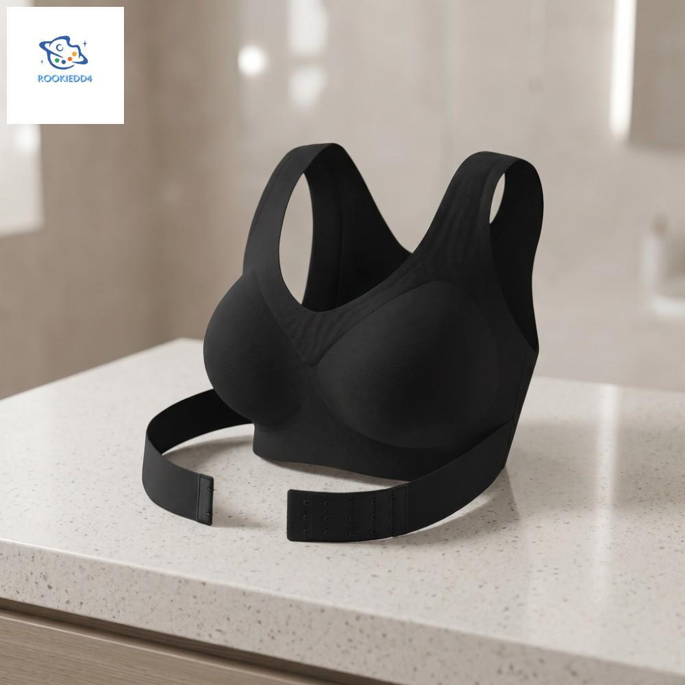 ROOKIEDD4 ไม่มีรอยต่อ Push Up Bra,ท่าทาง Corrector Anti-sagging ปิดด้านหน้า Bra, สบายข้ามกลับชุดชั้นในกันกระแทกรวบรวมชุดชั้นในไร้สายชุดชั้นในหญิง