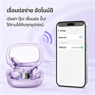[คลังสินค้าพร้อม] หูฟังไร้สายบลูทูธ 6.0 หูฟัง TWS ไฮไฟสเตอริโอเบสเสียงแฝงต่ําชุดหูฟังสําหรับเล่นเกมจอแสดงผล นํา สําหรับ ไอโฟน หุ่นยนต์