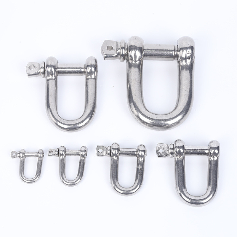 M6/M8/M10/M12 สเก็นตัวยู สแตนเลส 304 (Stainless Steel U-Shackle 304) เป็นอุปกรณ์สำหรับงานยก ล็อค หรือคล้องยึดโซ่ สลิง และอุปกรณ์