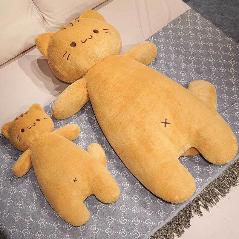 ขนาดใหญ่ตุ๊กตาแมวตุ๊กตาสัตว์หมอนนุ่มสีเหลืองทองคิตตี้ ตุ๊กตา สําหรับนอนกอด