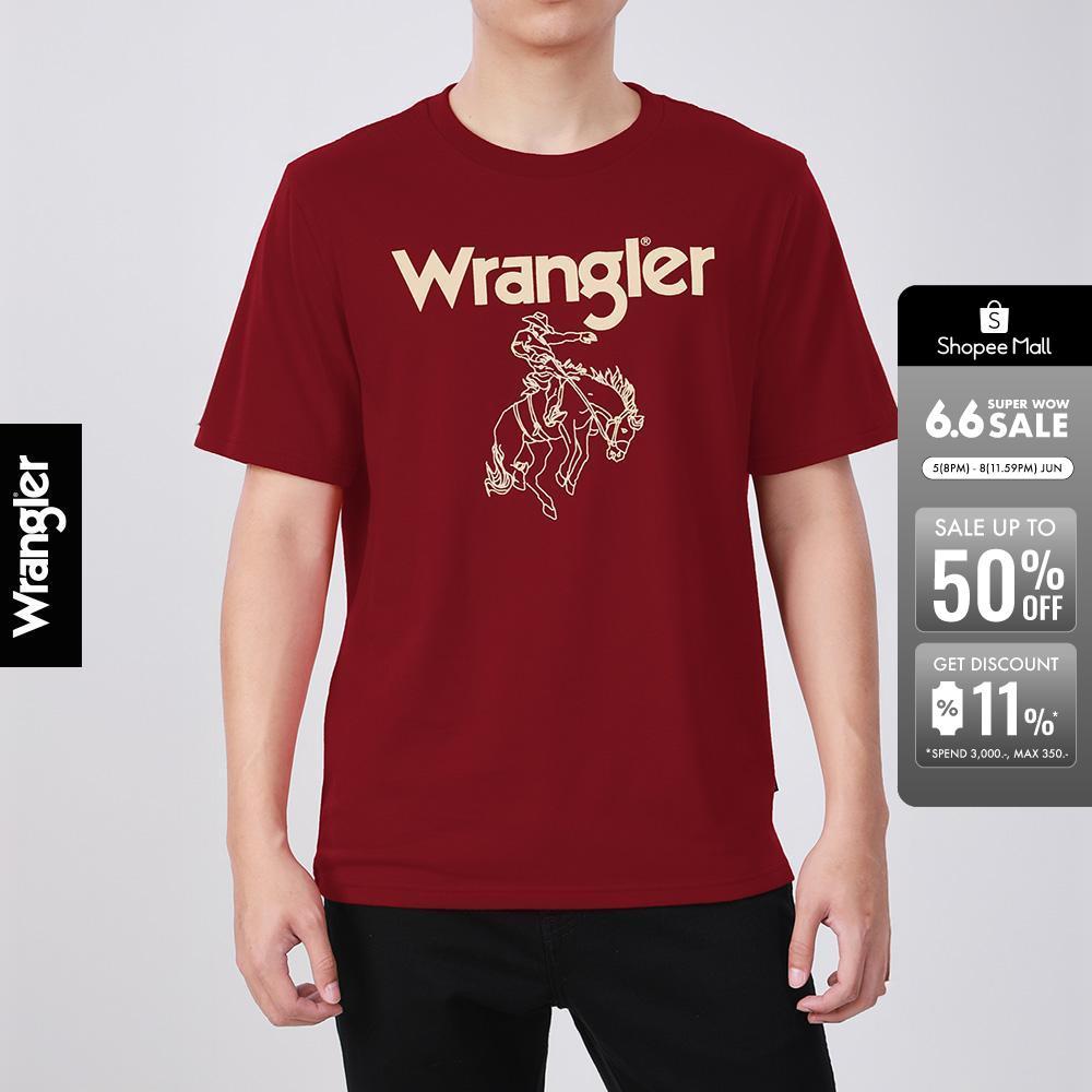 WRANGLER เสื้อยืดแขนสั้นผู้ชาย รุ่น WR S326MTSSF23 สีแดง