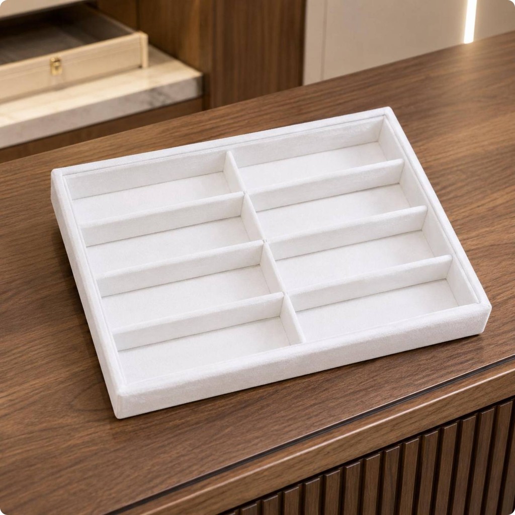 8-Slot ถาดแว่นตายก Dividers 8 Slot Sunglass ถาดจัดเก็บรายการ Unclosed Slots Scratch Protection