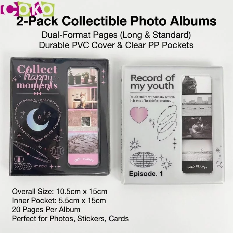 อัลบั้มรูป ที่เก็บการ์ด ขนาด12*15.5CM มี20หน้า กันรอย เก็บรูปถ่ายไอดอล สไตล์เกาหลี ของขวัญวันเกิด