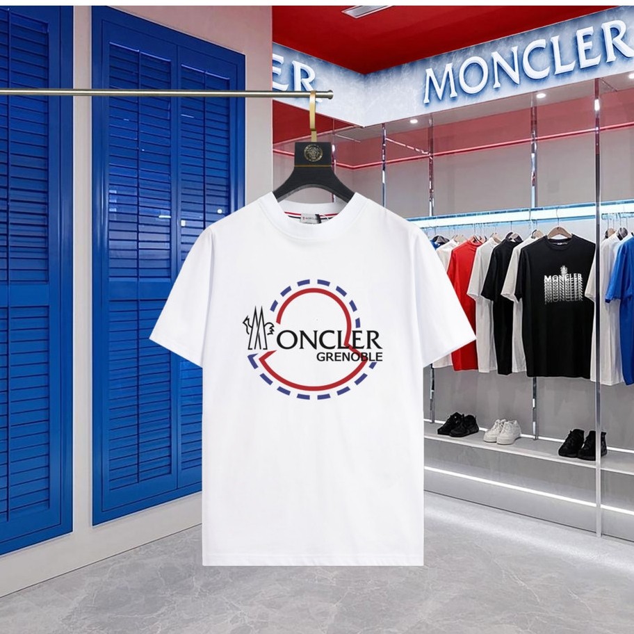 Moncler2026 Moncler 2026 คลาสสิกรอบคอแขนสั้นเสื้อยืดผู้ชายผู้หญิงสไตล์เสื้อสวมหัว Bottoming ภายในอิน