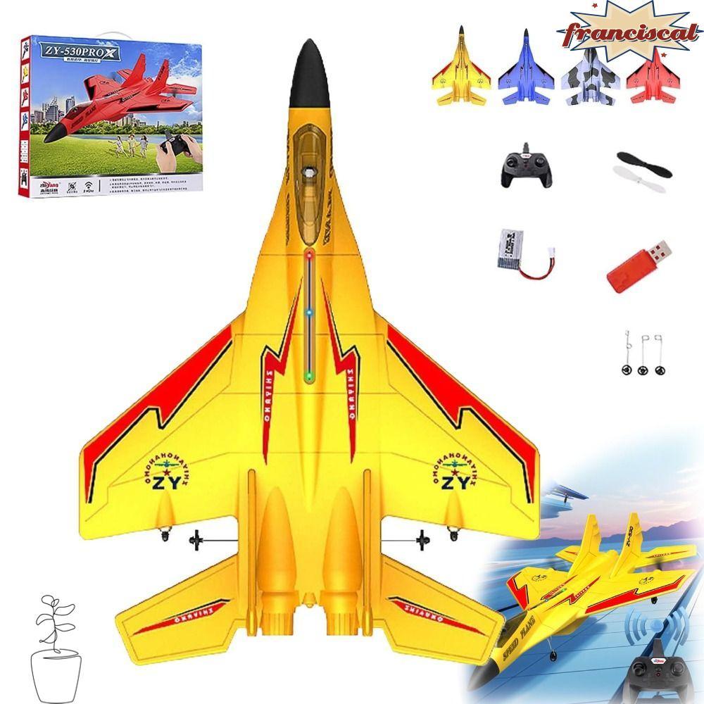 FRANCISCAL รีโมทคอนโทรล Fighter Jet, USB ชาร์จไฟฟ้า 2.4ghz Rc รีโมทคอนโทรล Fighter Plane, ZY-530 โฟม