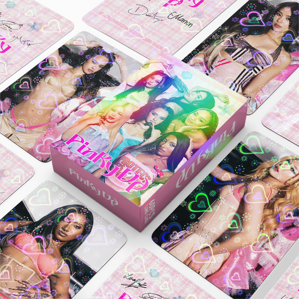 KATSEYE PINKY UP Heart Holographic Photocard Set 60PCS การ์ด LOMO Kpop แฟนของขวัญ