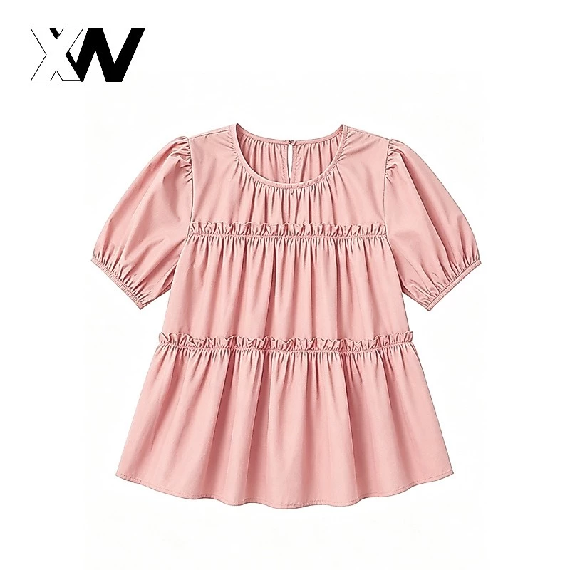 XWbrand เสื้อแฟชั่นผู้หญิงแขนตุ๊กตา ดีไซน์คอเหลี่ยมทันสมัย ทรงหลวมช่วยอำพรางหุ่น ผ้าคอตตอนสัมผัสนุ่ม ใส่คู่ยีนส์หรือกระ