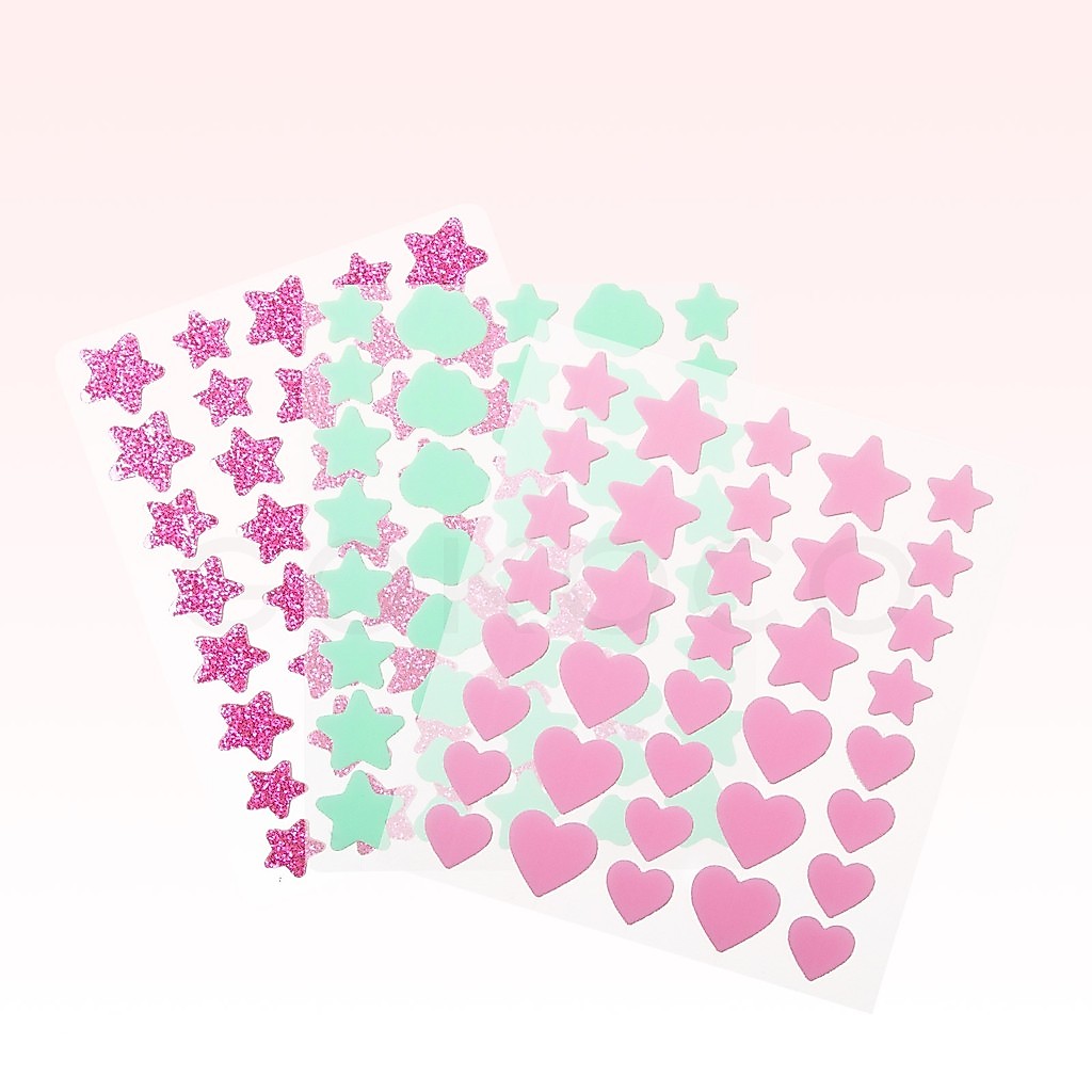GOKOCO แผ่นแปะสิว รูปดาว+เมฆ +หัวใจ หลากสี   กันน้ำ น่ารัก สดใส   บรรเทาอาการสิวได้รวดเร็ว