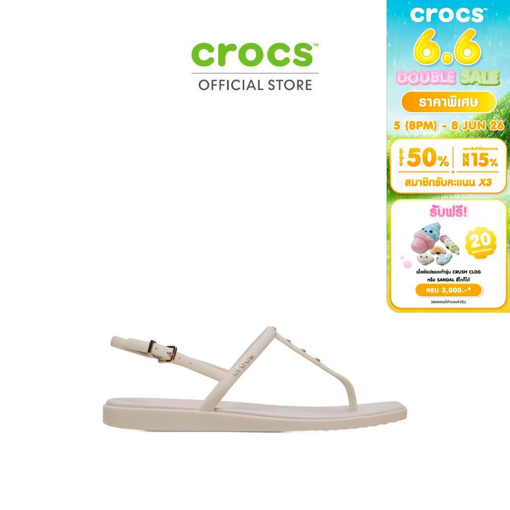 CROCS รองเท้าแตะผู้หญิง MIAMI STUDDED THONG FLIP รุ่น 211495-0LL - ALMOND TINT
