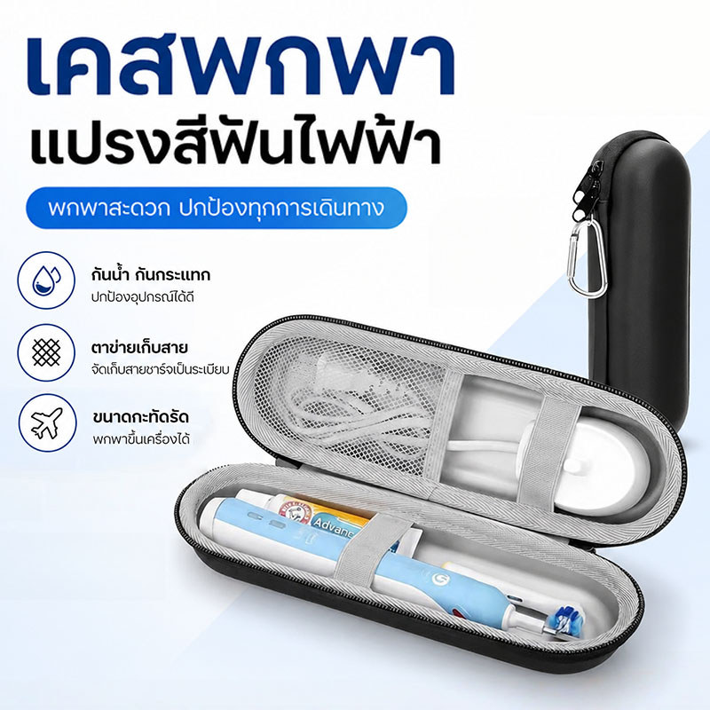 กระเป๋าเดินทาง แปรงสีฟันไฟฟ้า ฝาครอบ EVA แบบแข็งเข้ากันได้กับ Oral-B io 7/8/9 และ Philips Sonicare