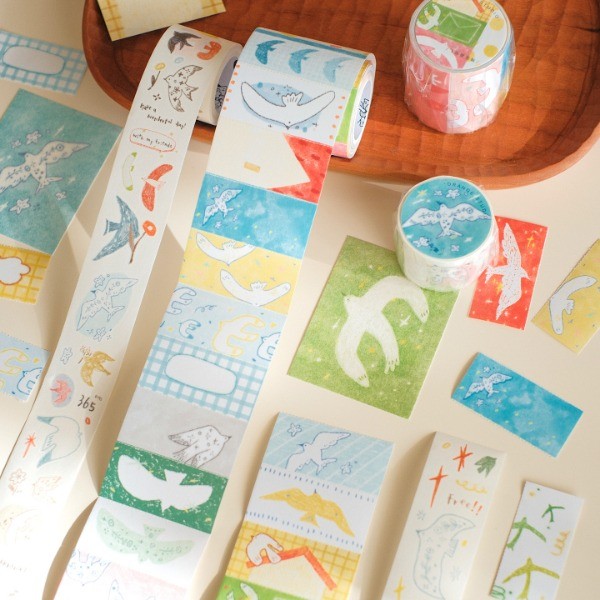 คู่มือสีส้ม studio2026 สไตล์ใหม่ Asuka น้ํามันพิเศษ Washi Tape Die-cut Salt Series คู่มือกระดาษปล่อยแบบฉีกได้