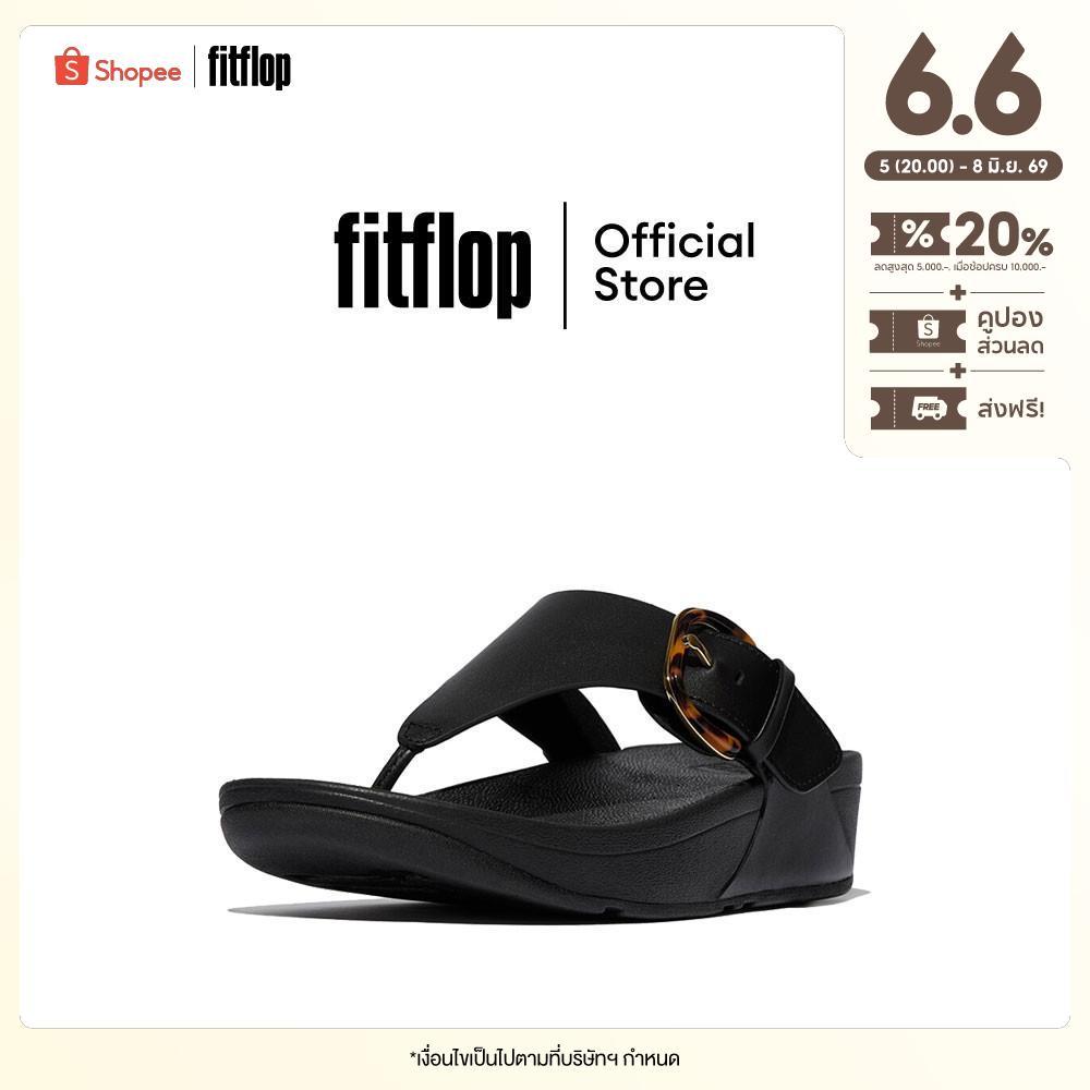 FITFLOP LULU RESIN-BUCKLE TOE-POST รองเท้าแตะแบบหูหนีบผู้หญิง รุ่น JE9-090 สี BLACK