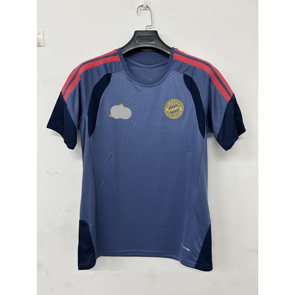 26-27บีเอฟซี สีฟ้าสีเทาการแข่งขันการฝึกอบรมกีฬาเสื้อยืดคอกลมและทรงหลวมผู้ชายเสื้อกีฬาถนนสบาย ๆ