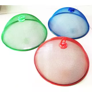 ฝาชีพลาสติกครอบอาหาร ขนาด 28x11 cm (มี 3 สี) ฝาชีโบราณ ที่ครอบอาหารลวดตาข่าย ฝาชีลวดตาข่าย ฝาชีตะแกรงพลาสติก ฝาชีสีเข้ม