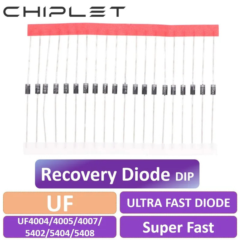30/100 ชิ้น Ultrafast Recovery Diode DIP UF4004 UF4005 UF4007 UF5402 UF5404 UF5408 DO-41 DO-201AD 1A