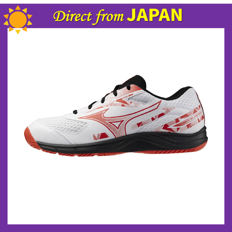 Mizuno Sky Blaster 4 Badminton Shoes Unisex 25.5 cm 3E White × Red × Black JAN:4571548785002
