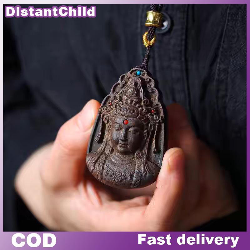 DSTH พุทธ Amulet Guanyin จี้ Nelace ไม้กฤษณา Feng Shui มงคลคอ Good Lu การทําสมาธิเครื่องประดับ DSS