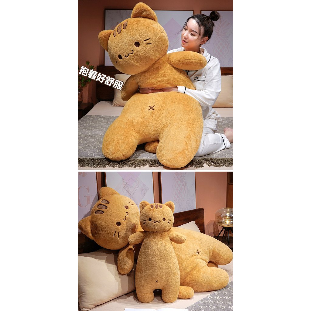 ยาวเนยกอดแมวตุ๊กตาหมอนสาวเตียงกับขาตุ๊กตาของเล่นตุ๊กตาขนาด รูปที่ 8