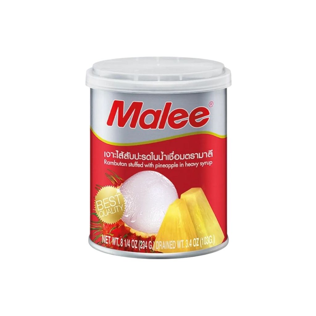 มาลี เงาะสอดไส้สับปะรดในน้ำเชื่อม Malee Rambutan Pineapple in Syrup 280g.