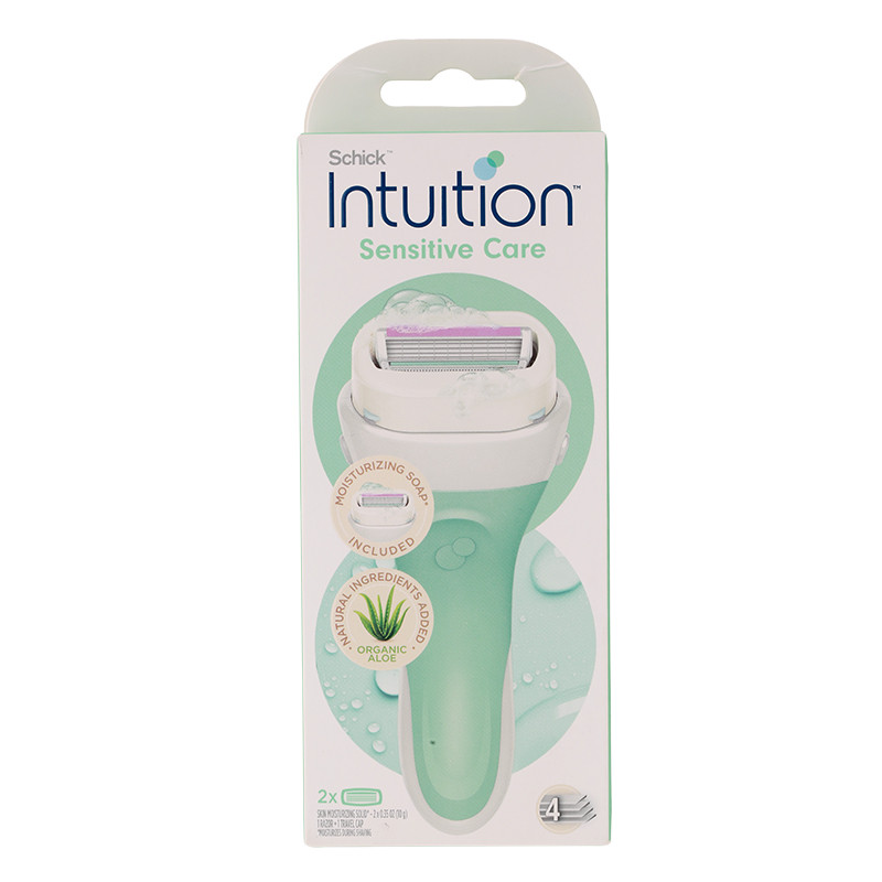 ชิคด้ามมีดโกนอินทูอิชั่นเซ็นซิทีฟแคร์ออแกนิคอะโล 1ด้าม ใบมีดโกน 2ชิ้น Schick Sensitive Aloe Razor X1 [6937266700761 ] ราคาถูก Shopee Lazada