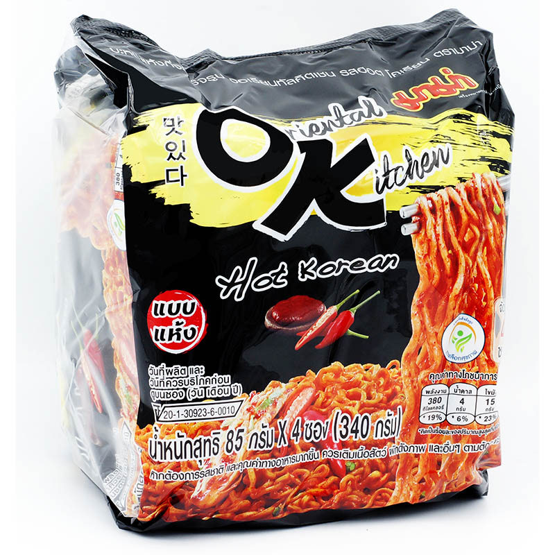 มาม่าบะหมี่กึ่งสำเร็จรูปออเรียลทัลคิตเซนรสฮอตโคเรียน 85ก แพค 4 Mama Oriental Hot Korean 85gX4 [8850987148248 ]
