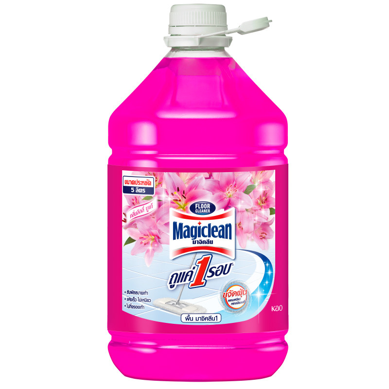 มาจิคลีนน้ำยาทำความสะอาดพื้นสีชมพู 5000มล. Magiclean Floor Pink 5000ml. [หมายเลขบาร์โค้ด 8851818642300 ]