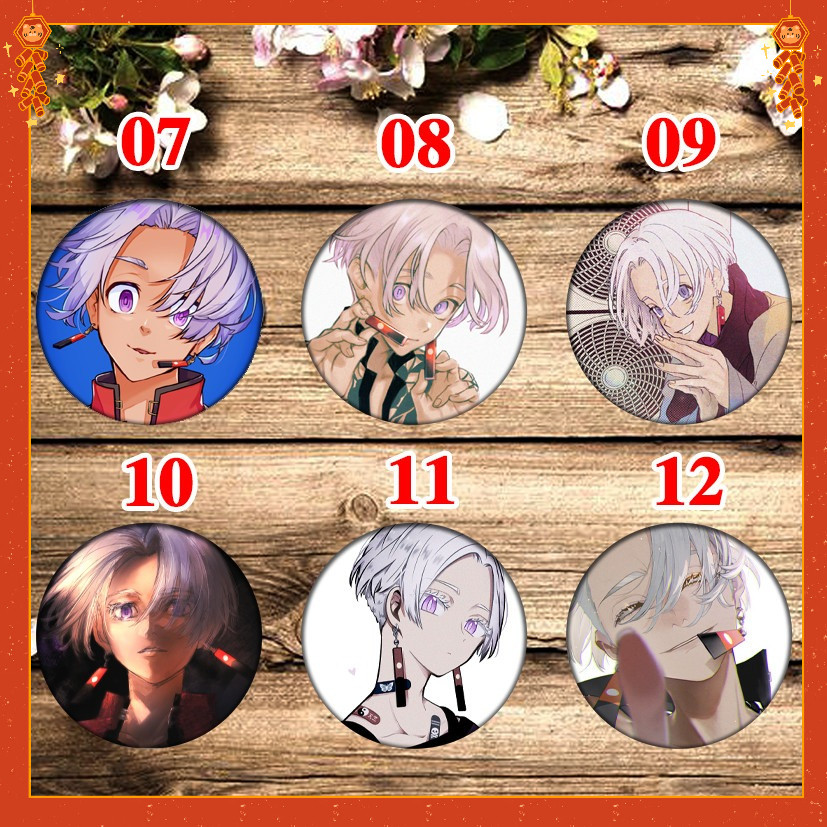 ตัวละครอนิเมะ Badge/Pin Kurokawa Izana จาก Tokyo Revenger มีลวดลายสวยงามมากมาย