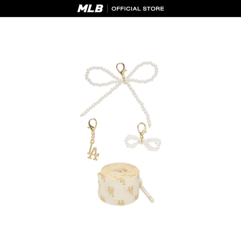 MLB เซทเชือกรองเท้า ดีไอวาย ยูนิเซ็กซ์ Team Logo Pearl Ribbon Shoelace Set รุ่น 3AETS116N 07YEL สีเหลือง