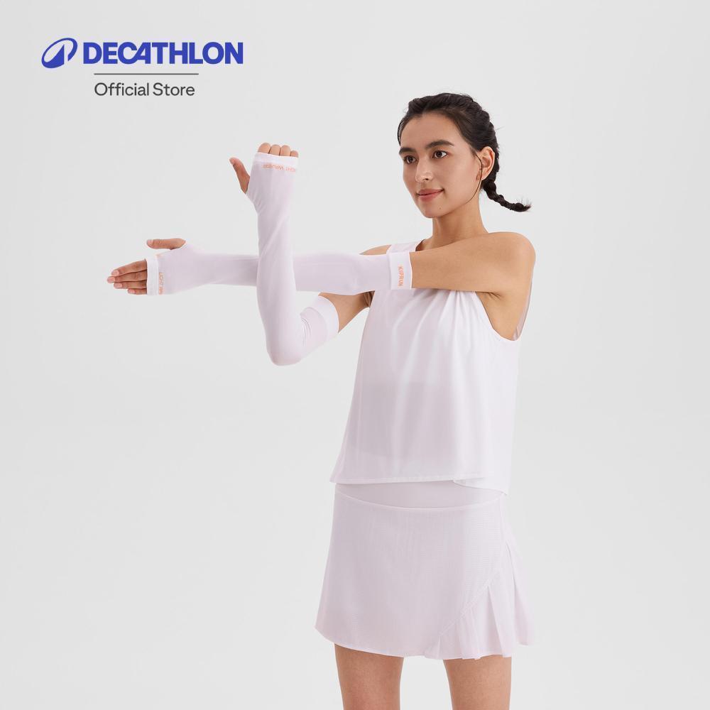 Decathlon UV Arm And Hand Cover Running ปลอกหุ้มแขนและมือป้องกันรังสียูวีสำหรับใส่วิ่ง - White