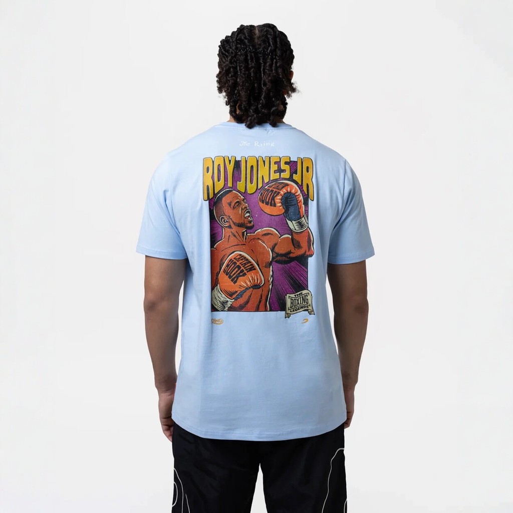 Ring x BOXRAW Roy Jones Jr T-Shirt Little Roy Jones เสื้อยืดกีฬาหลวมสบายๆ 100% Cotton Men, แขนสั้น