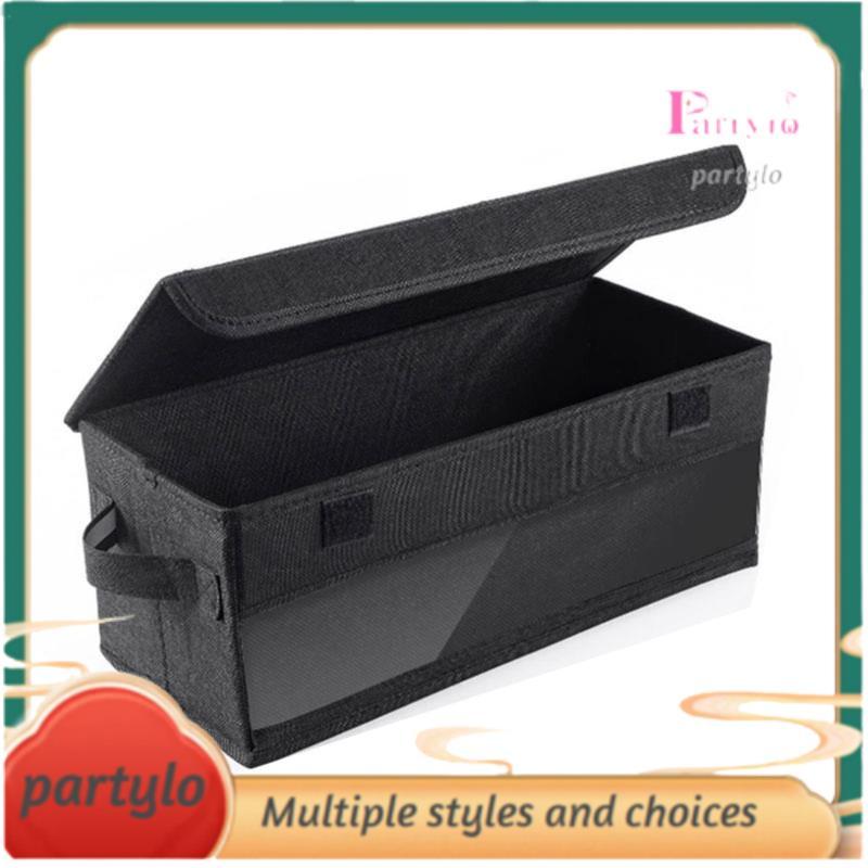 CD Case Holder CD Case Holder with Handles Lid and Clear Window Stackable CD Organizer Box