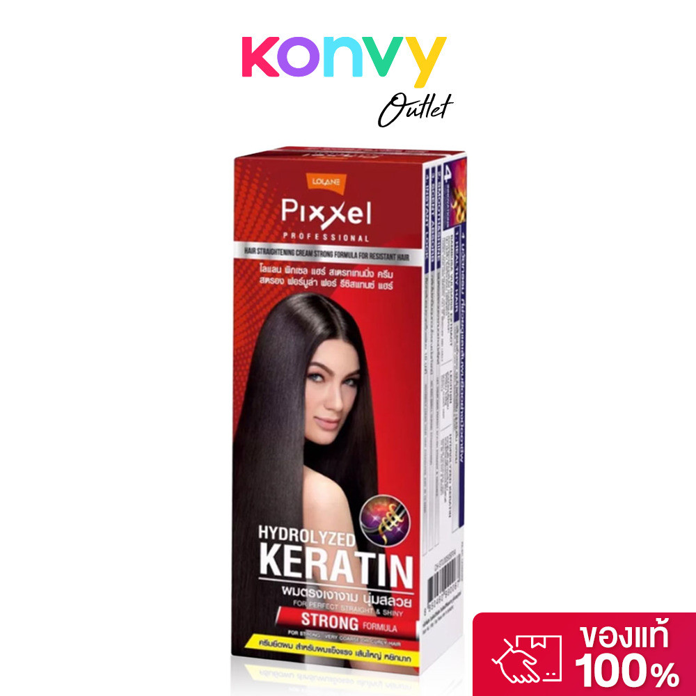 Lolane Pixxel Hair Straightening Cream Strong Formula 110g โลแลน ครีมยืดผมสูตรสตรอง สำหรับผมเส้นใหญ่-หยิกมาก.