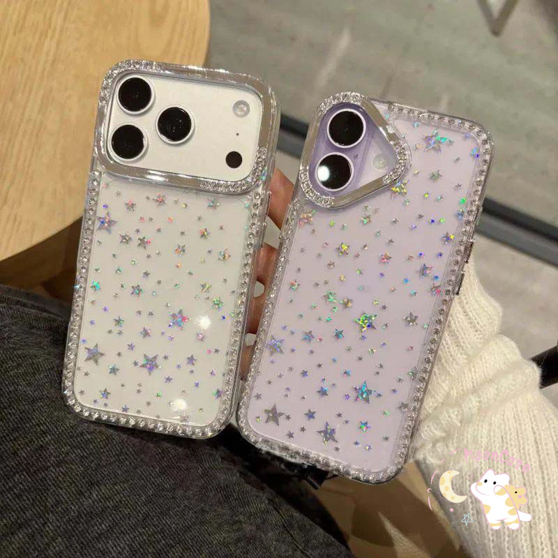 เคสโทรศัพท์แบบใหม่ใสที่มีเพชรจำนวนมาก เหมาะสำหรับ IPhone 17 16 13 16 14 ProMax 15 16 11 15 Plus 17 12 15 12PRO