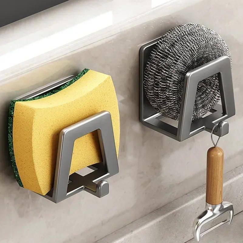 Stainless Steel Sponge Holder Self Adhesive Sink Drain Drying Sponges Racks Shelf Kitchen Storage Wa
