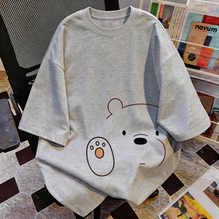 TEE·SHOP🍀 เสื้อยืด Oversize ' Outline Bear Paw ' สไตล์เกาหลี เท่ห์มาก ใส่ได้ทั้งชายหญิง ผ้านุ่มสบายตัวทั้งวัน รองรับ COD