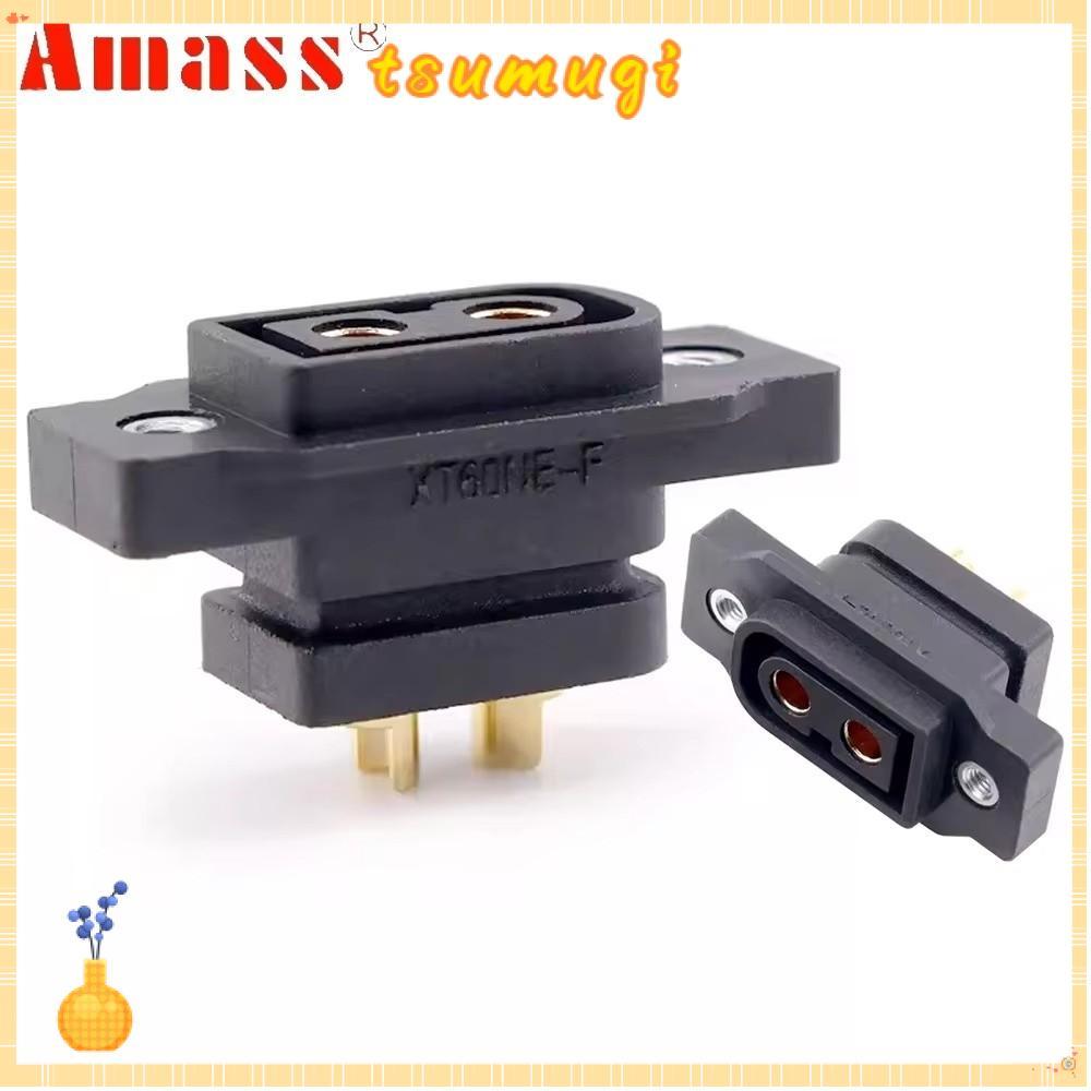 TSUMUGI XT60NE-F ปลั๊ก, DC500V 3.5 มม./4 มม.XT90NE-F Connector,สีดําสีเหลืองทอง Amass Connector RC อ