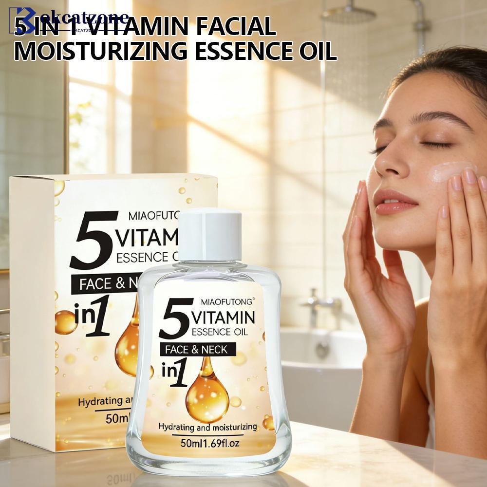 OKCATZONE 5 in 1 วิตามิน Facial Essence Oil Face Neck Hydrating Moisturizing บํารุง Skin Boost Radia