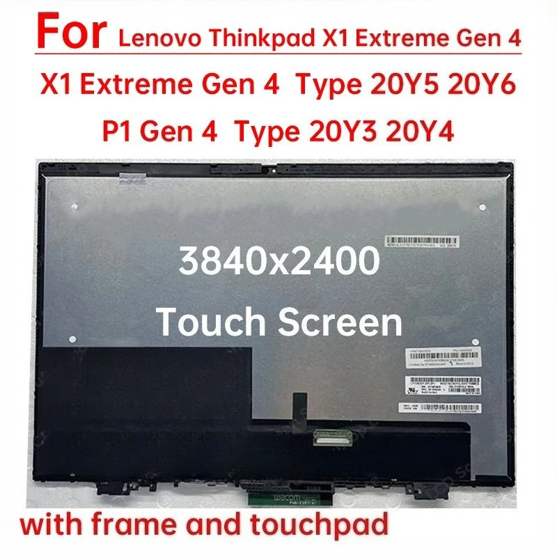 16 "หน้าจอสัมผัสสําหรับ Lenovo ThinkPad X1 Extreme Gen 4 20Y5 20Y6 P1 Gen 4 20Y3 20Y4 จอแสดงผล LCD D