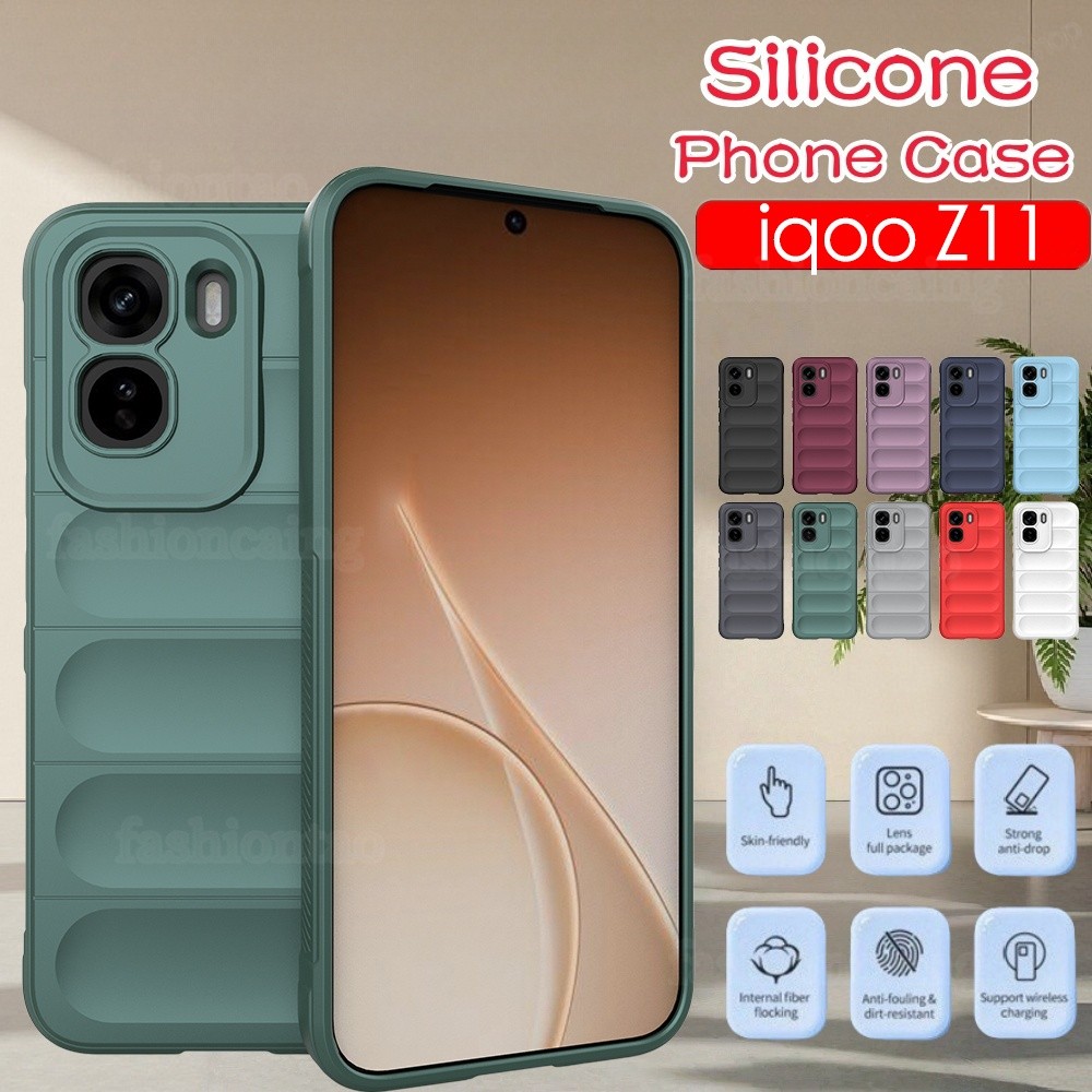 สําหรับ Vivo iQOO Z11 / Z11X / Z11 Turbo / X Turbo 2026 เคสซิลิโคนนุ่ม กันกระแทก ขอบกล้องป้องกัน