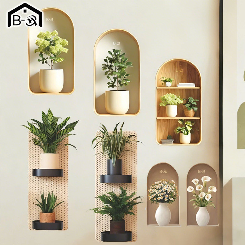 BHQ สติ๊กเกอร์ติดผนัง 3D บอนไซประดิษฐ์ ต้นไม้จำลอง พืชสีเขียว กันน้ำ สำหรับตกแต่งบ้าน ห้องนั่งเล่น