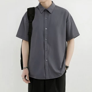 เสื้อเชิ้ตแขนสั้นของผู้ชายสไตล์เกาหลีเสื้อเชิ้ตฮาวายผู้ชาย และรูปร่างแบบร่างกายM - 5XL