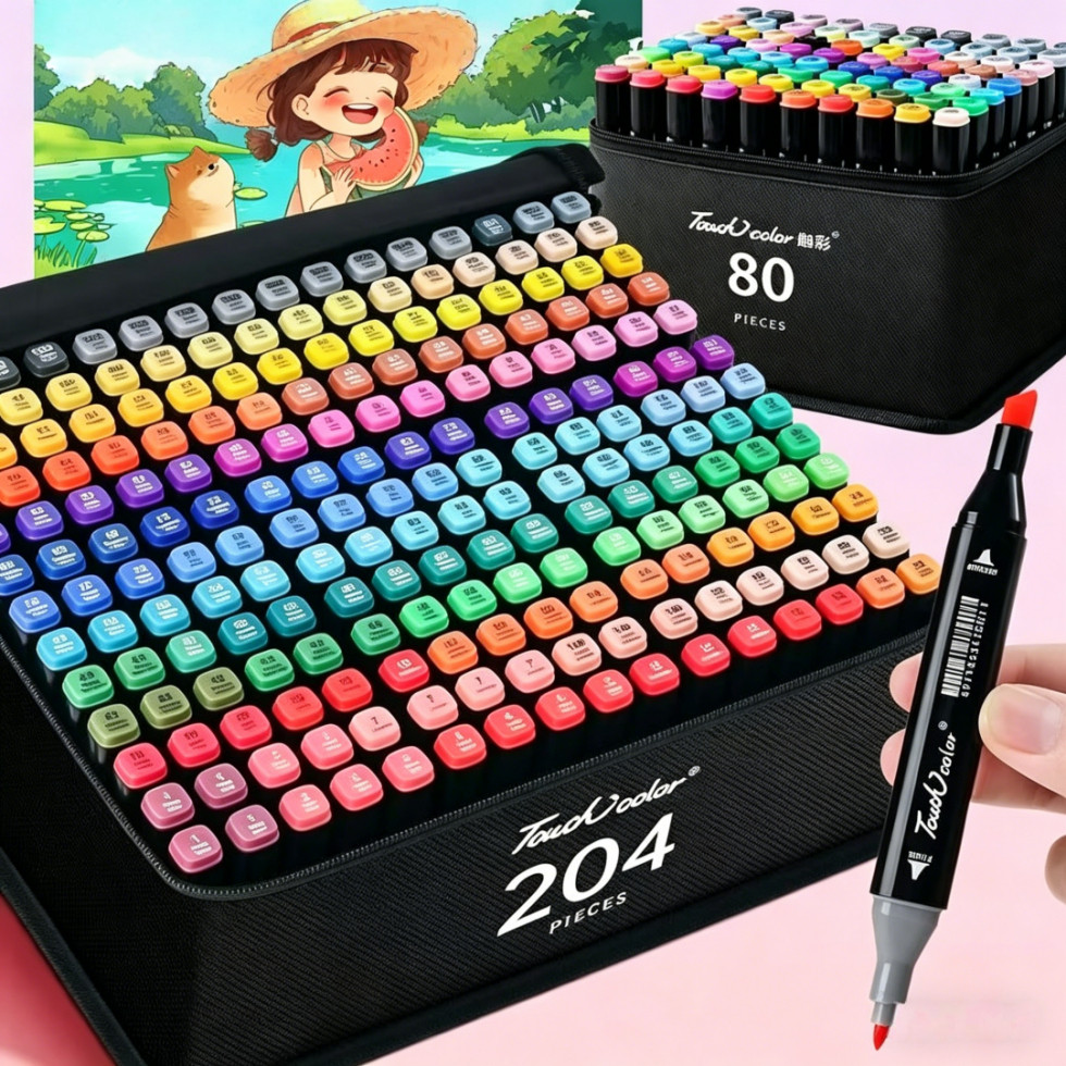 ปากกามาร์คเกอร์ (Brush หัว+Broad หัว) Marker ปากกาเมจิก ปากกาวาดภาพ ชุด สำหรับการวาดภาพแบบมืออาชีพ