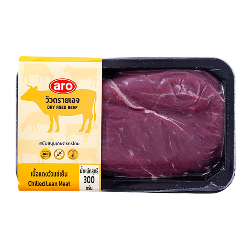 เอโร่ เรด เนื้อแดงวัว ดรายเอจ 21 วัน 300 ก. (ARO RED Beef Lean Meat Dry Aged 21 Days 300 g) โปโลแมน POLOMAN