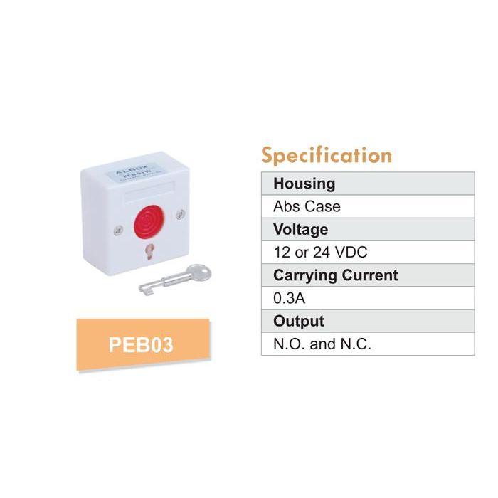 ปุ่มโฮลอัพพร้อมปุ่มรีเซ็ต - ALbox PEB03 - สีขาว