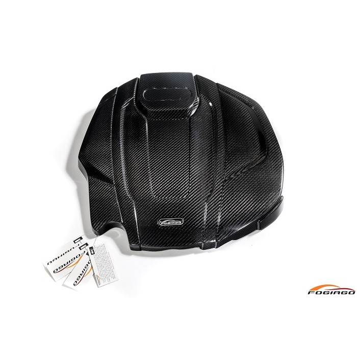 เหมาะสําหรับ MACAN Audi A4L B9 A6L A7 Q5 3rd Generation EA888 เครื่องยนต์คาร์บอนไฟเบอร์ตกแต่งฝาครอบข