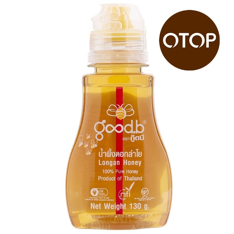กู๊ดบีน้ำผึ้งแท้100เปอร์เซ็นต์ชนิดหลอด 130กรัม Goodb Honey 100percent 130g. [หมายเลขบาร์โค้ด 8859069100983 ]