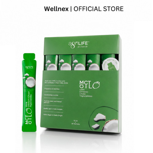 MCT OIL Agrilife 100%  น้ำมันมะพร้าวเอ็มซีที กล่อง 10ml x 30 ซอง